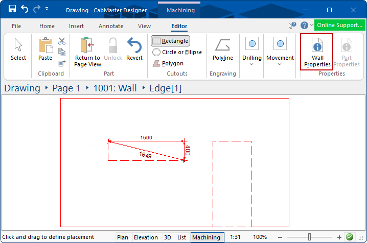 Click to view Wall Properties